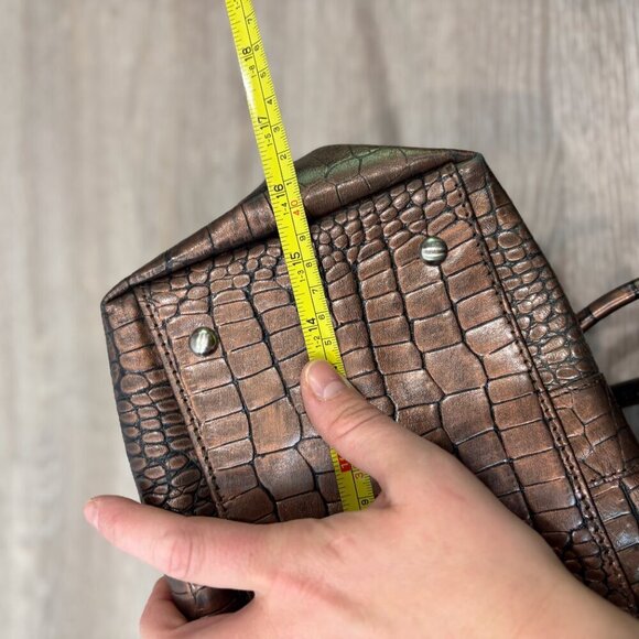 DANIER Brown crocodile leather shoulder purse bag - Picture 12 of 13